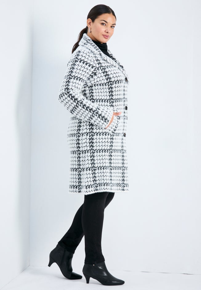 Gigi Check Sweater Coat image number 1