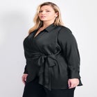 Goldi Satin Wrap Blouse image number null