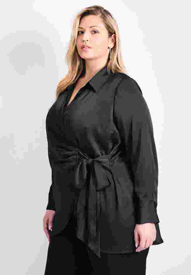 Goldi Satin Wrap Blouse image number 3