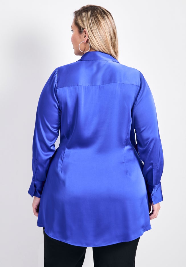 Goldi Satin Wrap Blouse image number 2