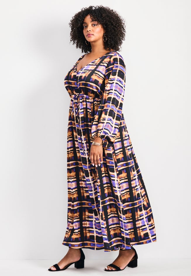 satin blouson sleeve maxi dress ASOS DESIGN draped blouson sleeve satin maxi dress in olive