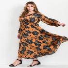 Goldi Satin Blouson Sleeve Maxi Dress image number null