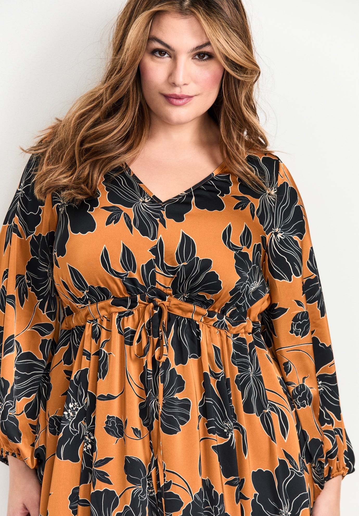 Goldi Satin Blouson Sleeve Maxi Dress image number 3