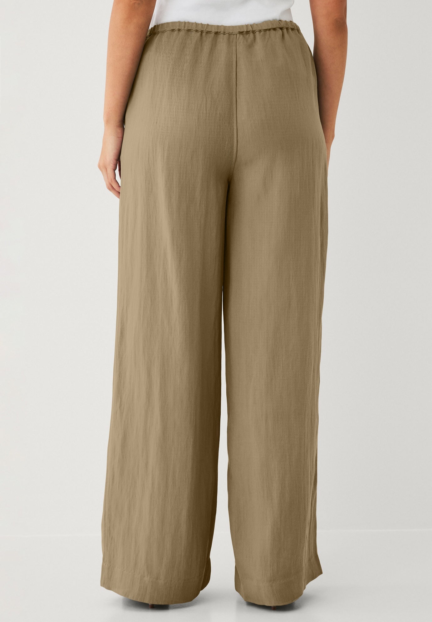 Drapey Wide Leg Elastic Waist Pant image number 1