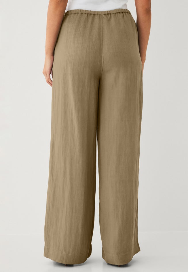 Drapey Wide Leg Elastic Waist Pant image number 1