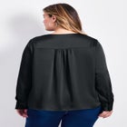 Marlene Tie Front Satin Blouse image number null