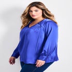 Marlene Tie Front Satin Blouse image number null