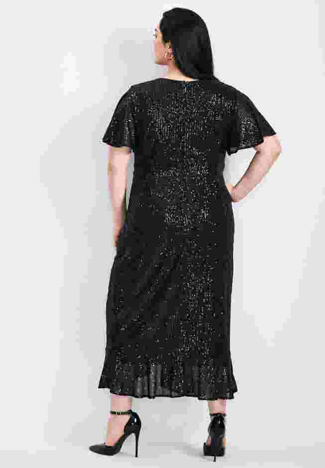Nina Sequin Wrap Dress image number 3