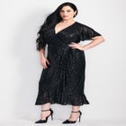 Nina Sequin Wrap Dress image number null