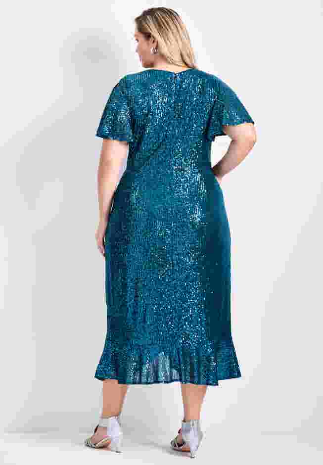 Nina Sequin Wrap Dress image number 2