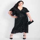 Nina Sequin Wrap Dress image number null