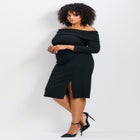 Collette Off Shoulder Gathered Waist Dress image number null