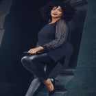 Vegan Leather & Ponte Pant image number null