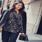 Hailey Zip Front Pintuck Blouse image number null