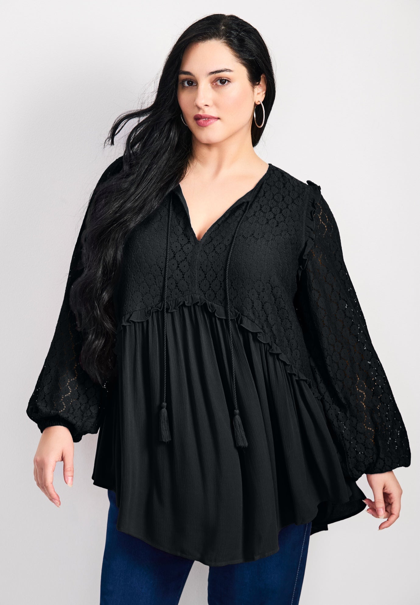 Haven Lace Yoke Top image number 0