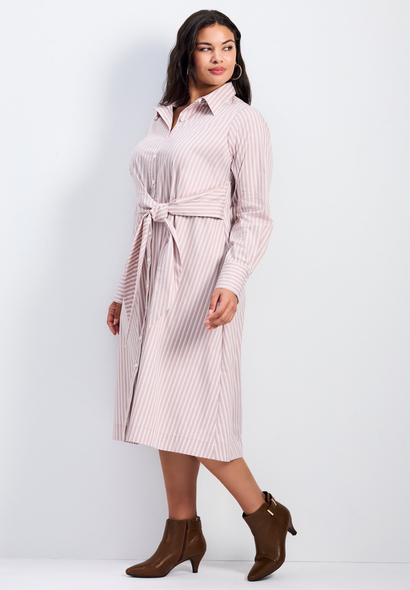 Bethany Poplin Tie Front Shirtdress image number 1