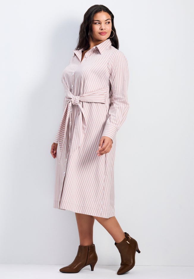 Bethany Poplin Tie Front Shirtdress image number 1