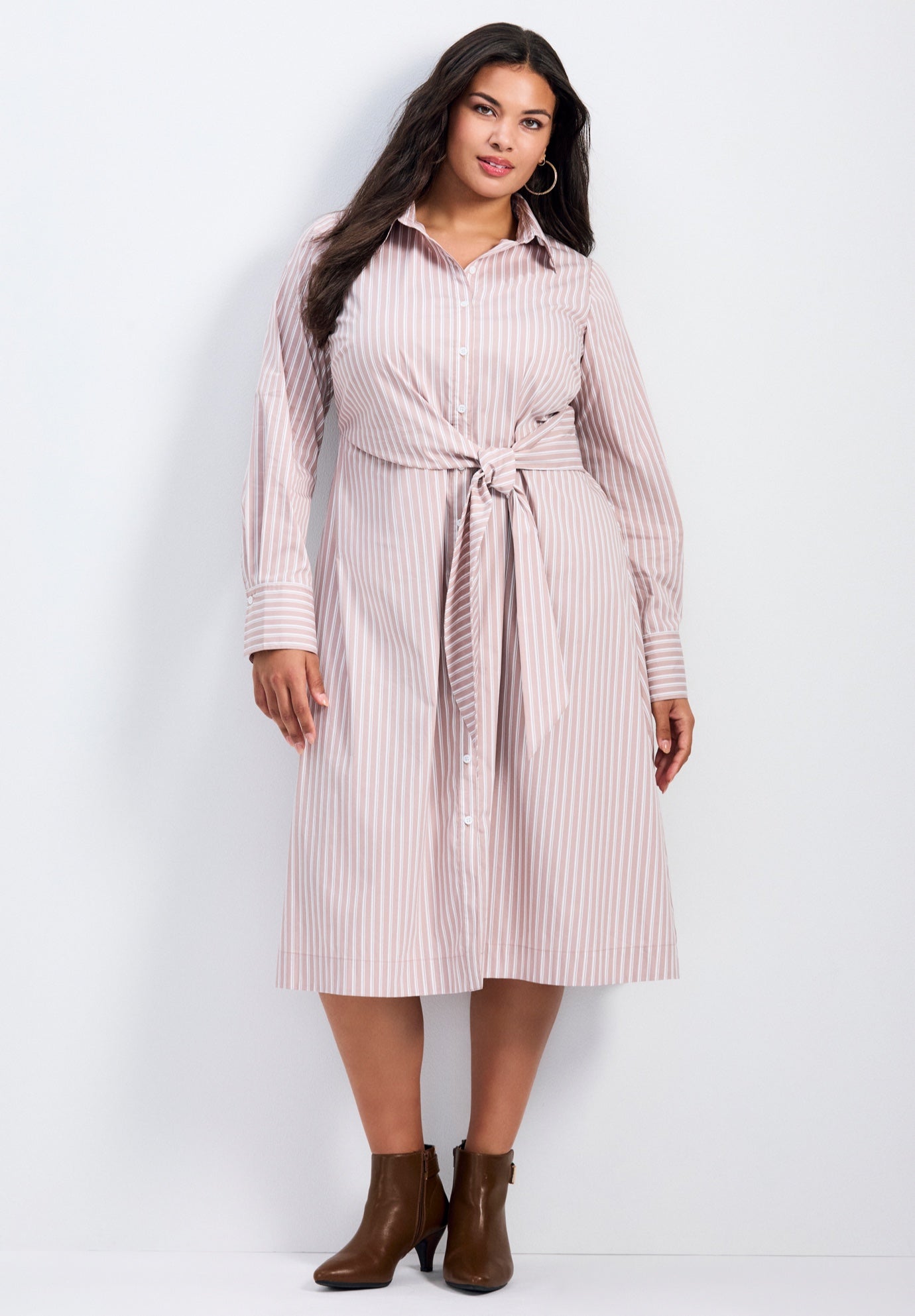 Bethany Poplin Tie Front Shirtdress image number 0