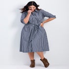Bethany Poplin Tie Front Shirtdress image number null