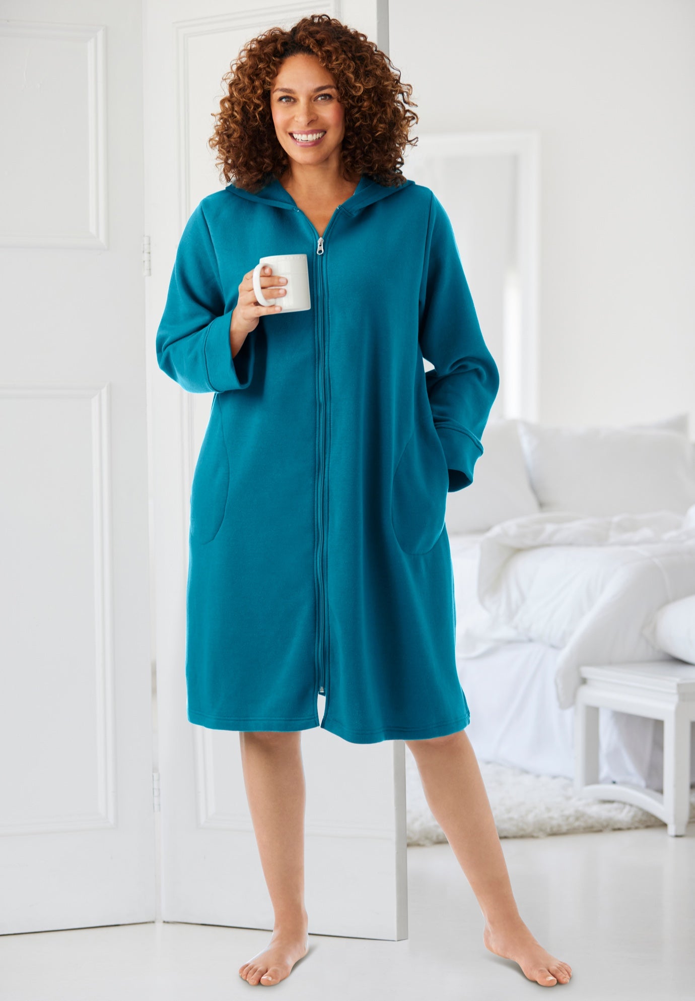 Short Hooded Sweatshirt Robe image number 6