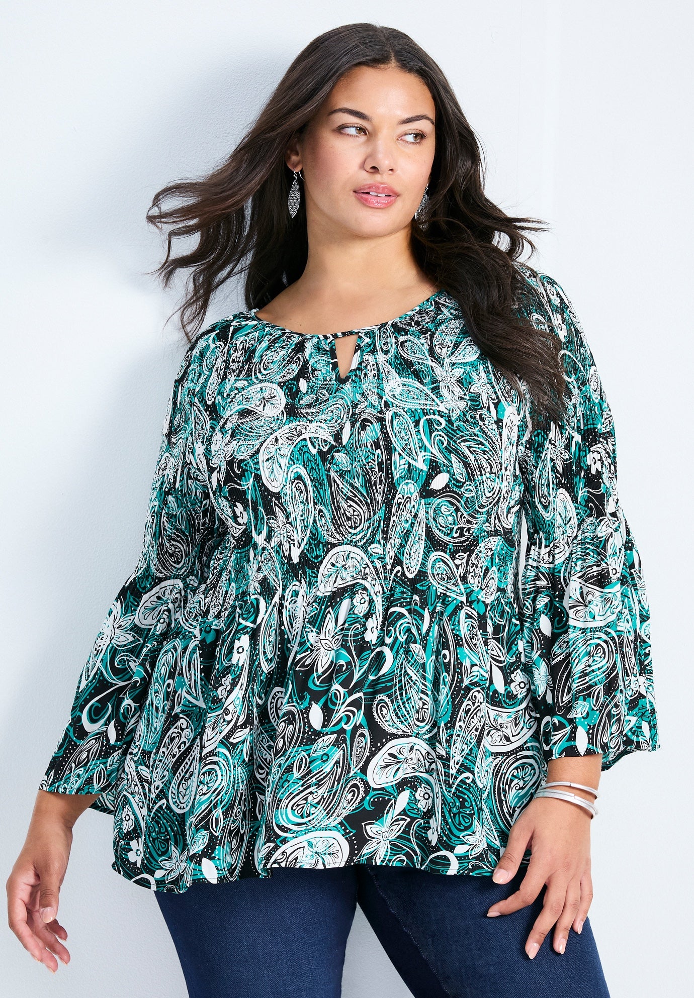 Fairview Keyhole Pleat Blouse image number 0