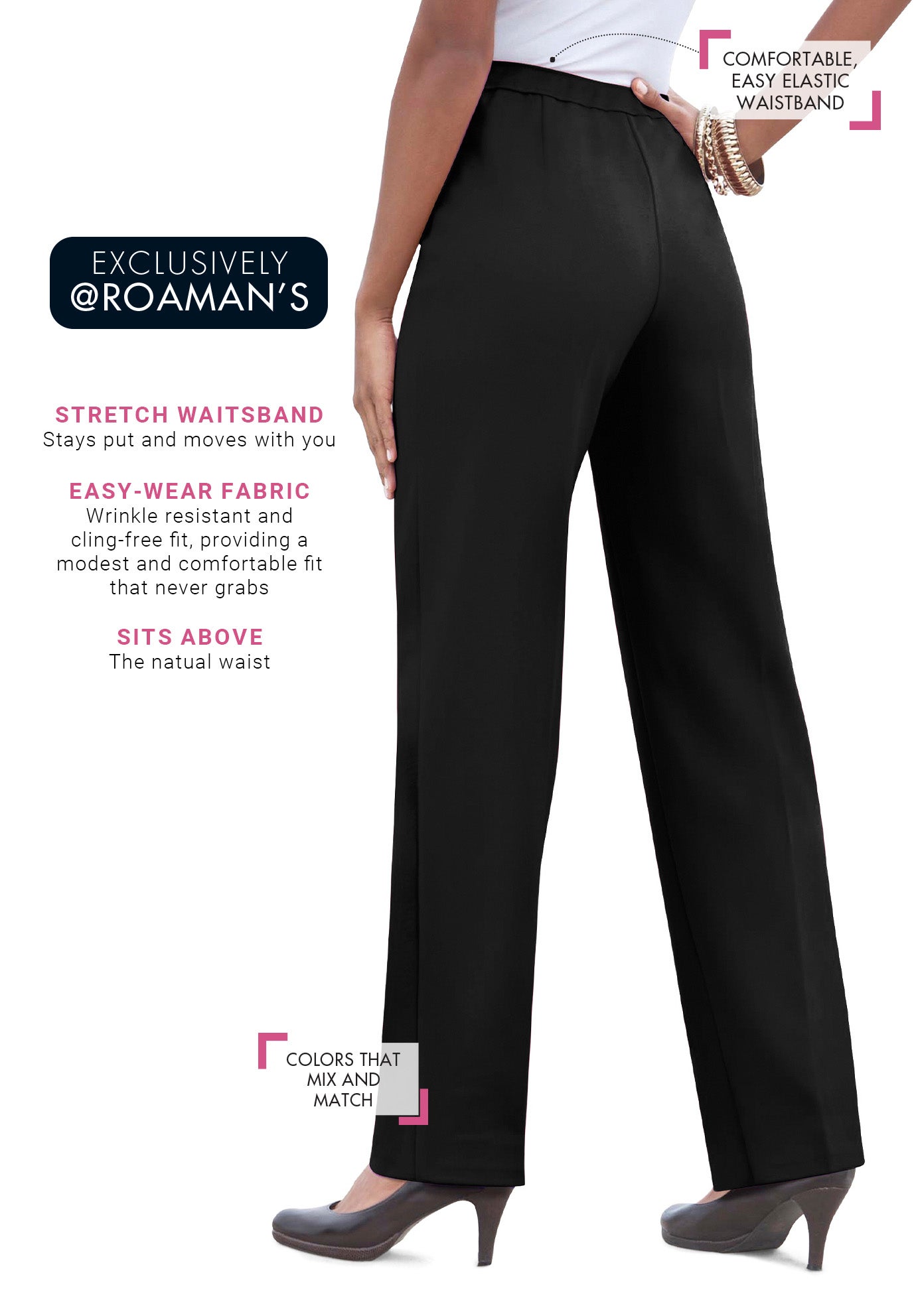 Plus Size Classic Bend Over&reg; Structured Straight Leg Pull-On Pant image number 0