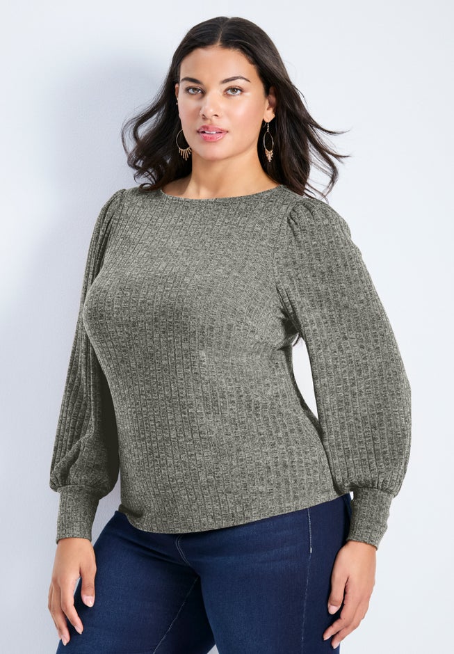 Jessica Rib Hacci Knit Top image number 2