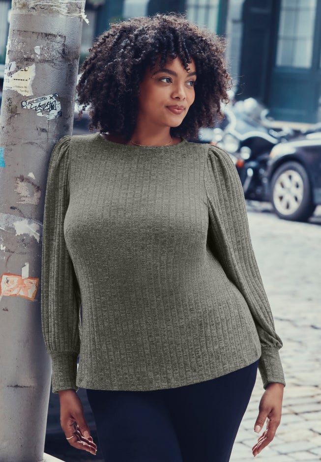 Jessica Rib Hacci Knit Top image number 1