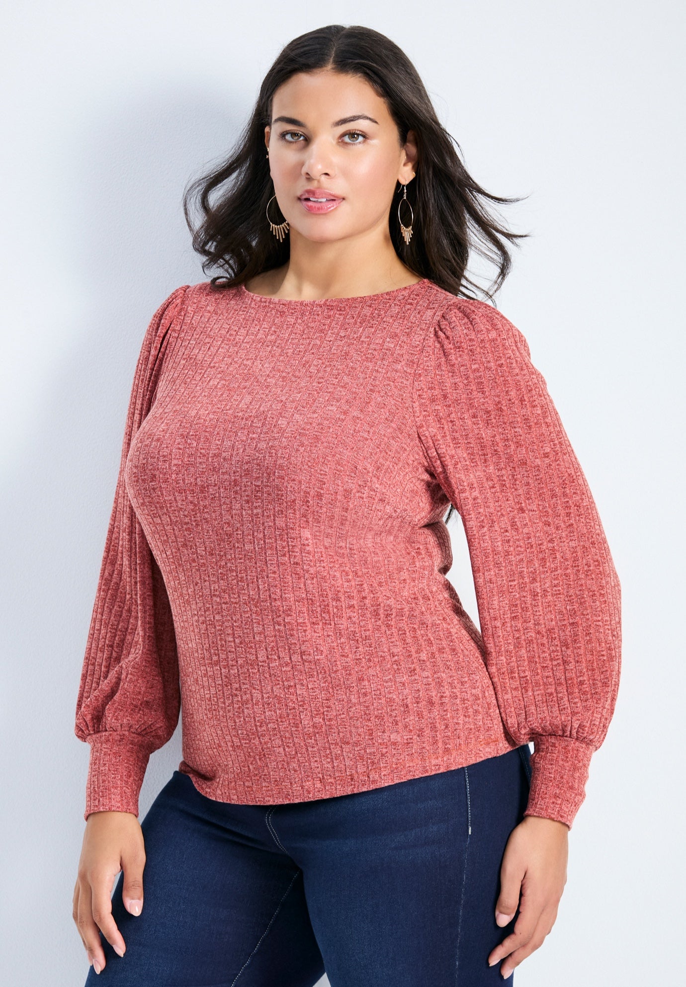 Jessica Rib Hacci Knit Top image number 1