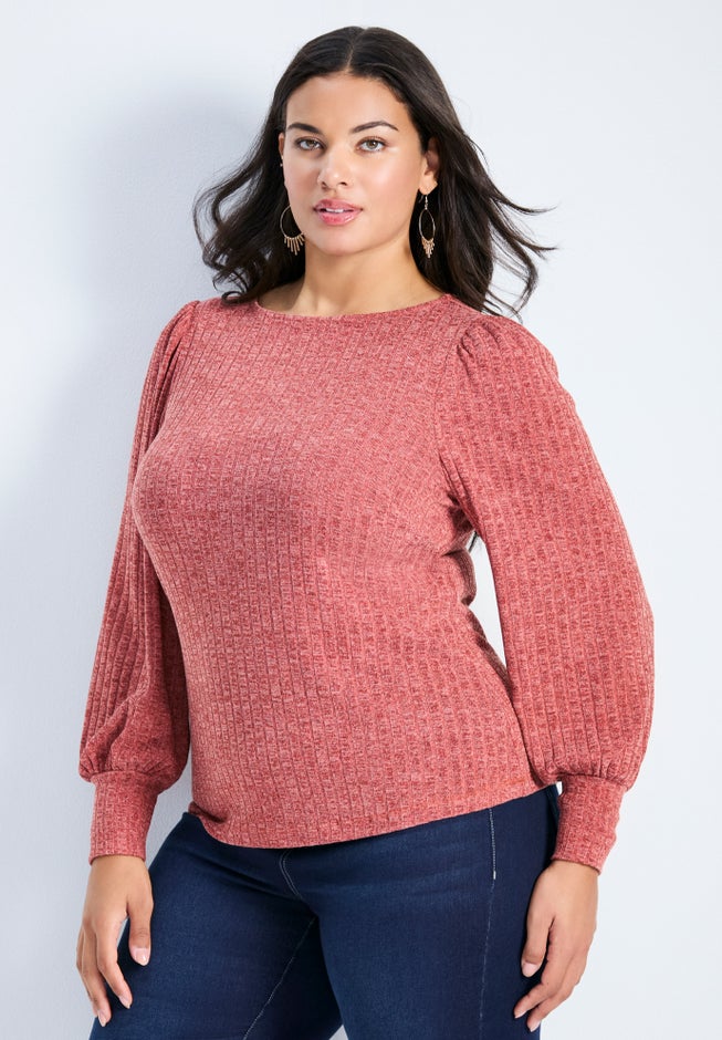 Jessica Rib Hacci Knit Top image number 1