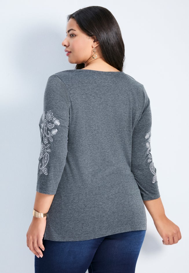 Casey Embroidered Top image number 2