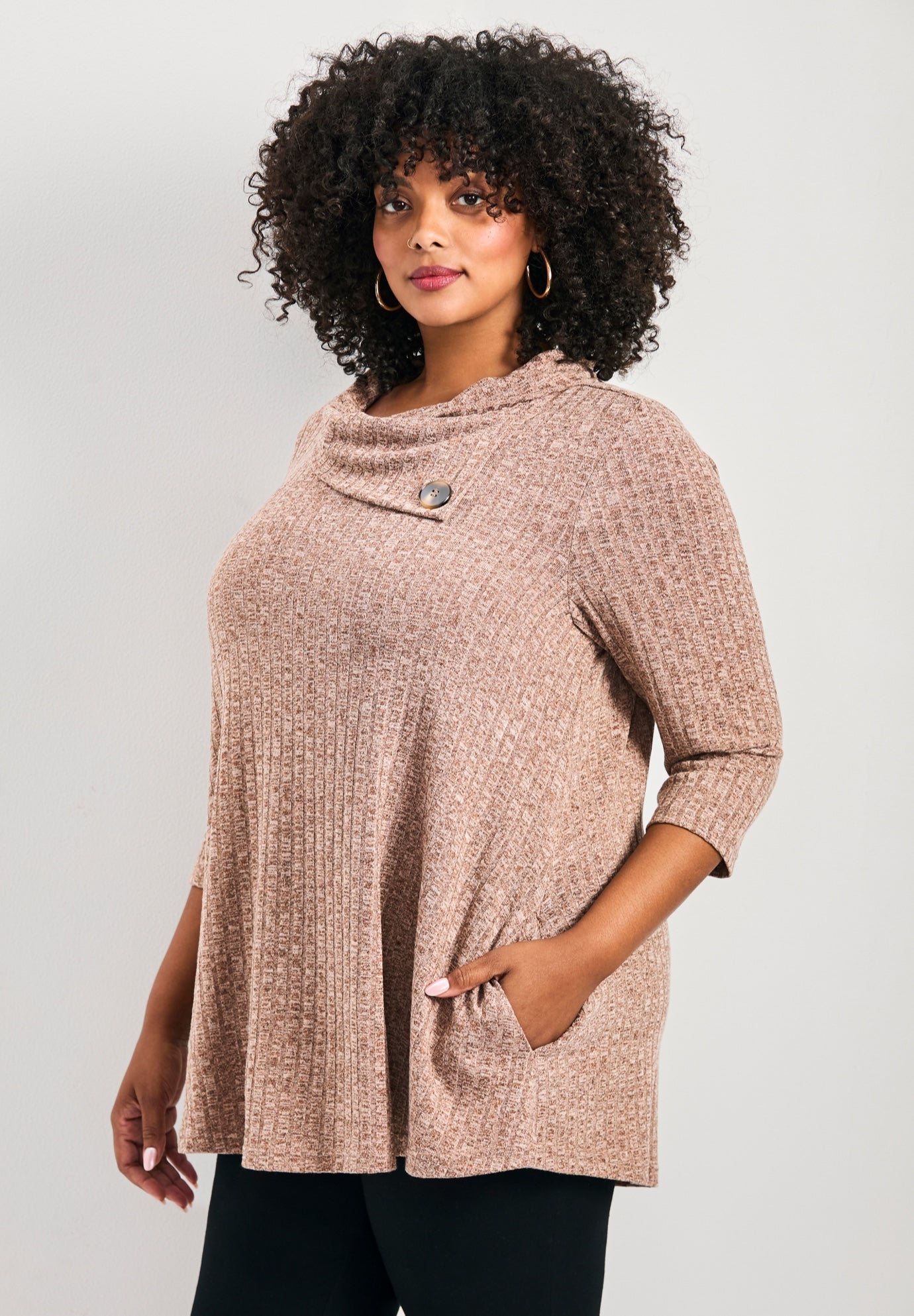 Miley Rib Hacci Button Tunic image number 1