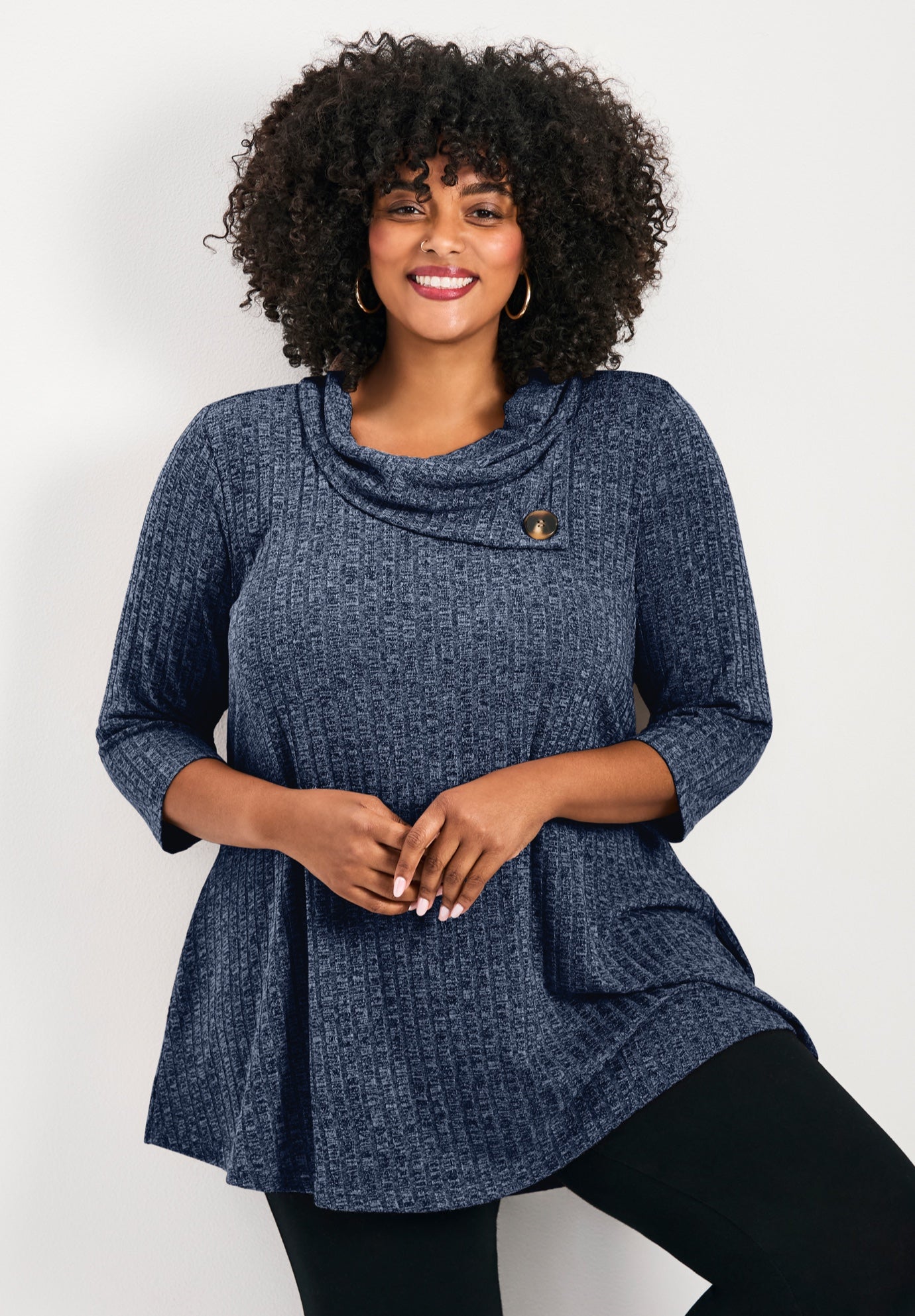 Miley Rib Hacci Button Tunic image number 0