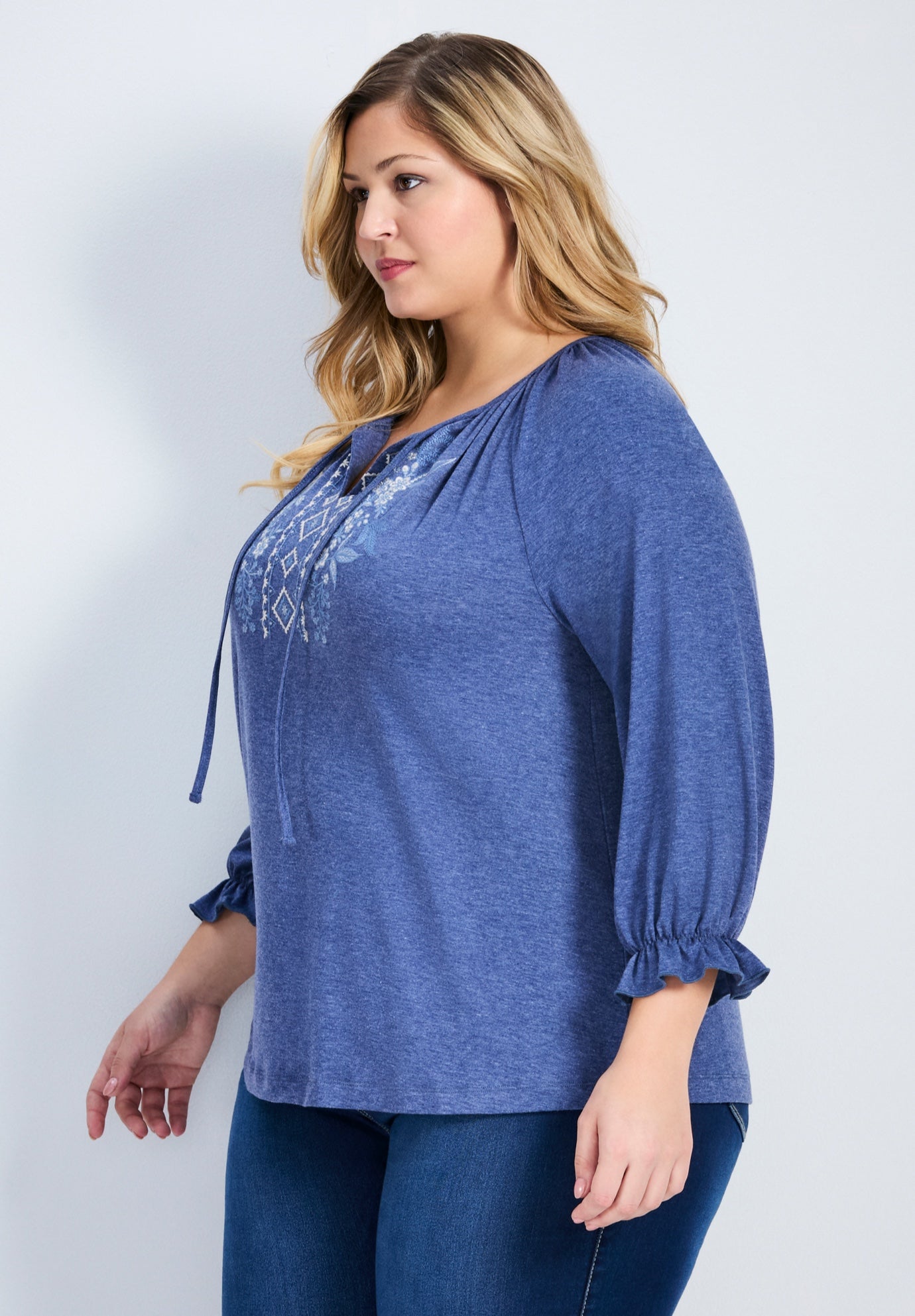 Brie Embroidered Neckline Top image number 1