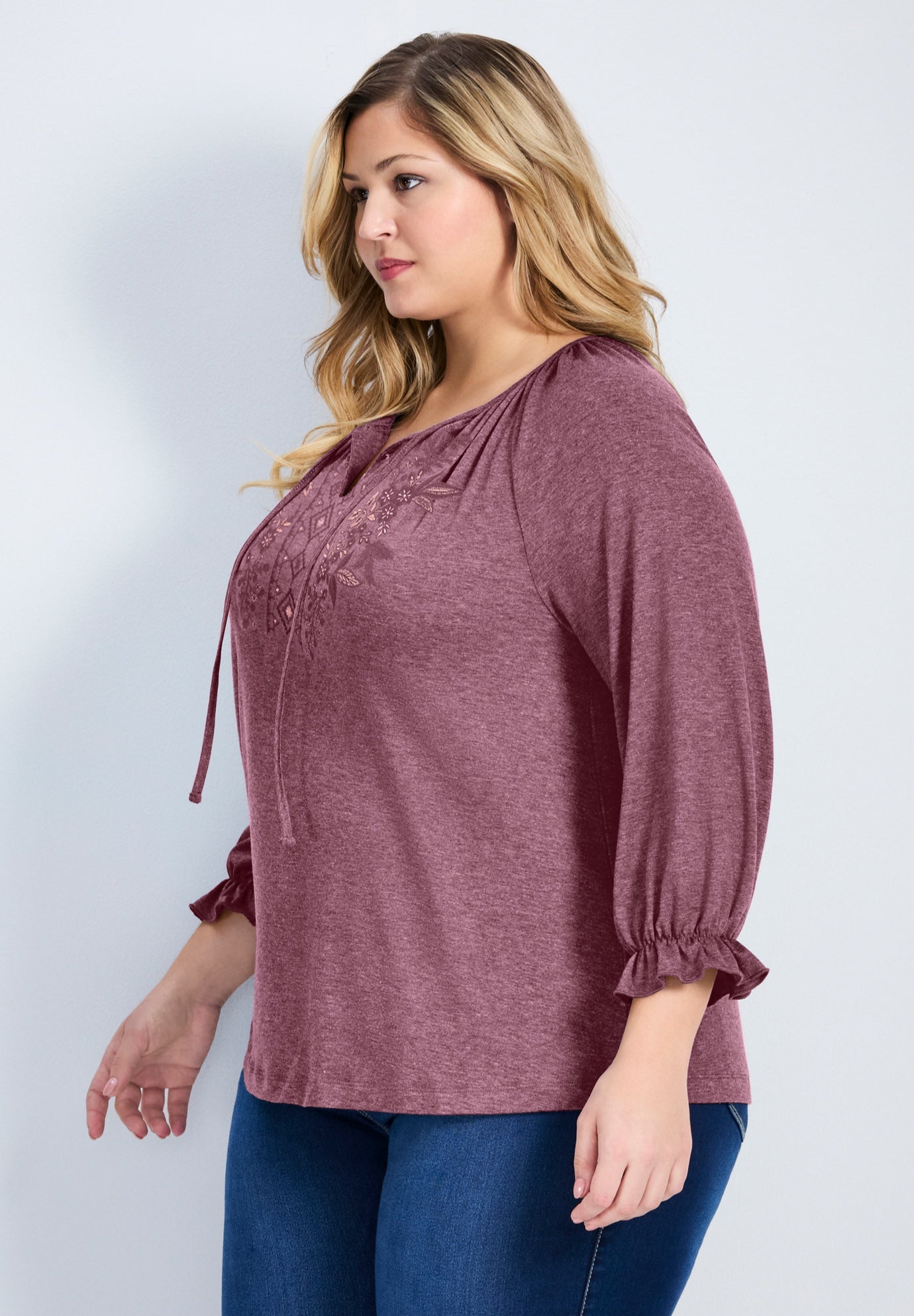 Brie Embroidered Neckline Top image number 1