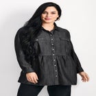 Denim Tiered Shirt image number null