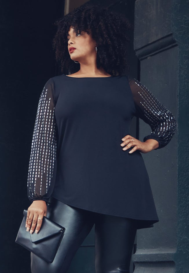 Glitz Embellished Sleeve Tunic image number 1