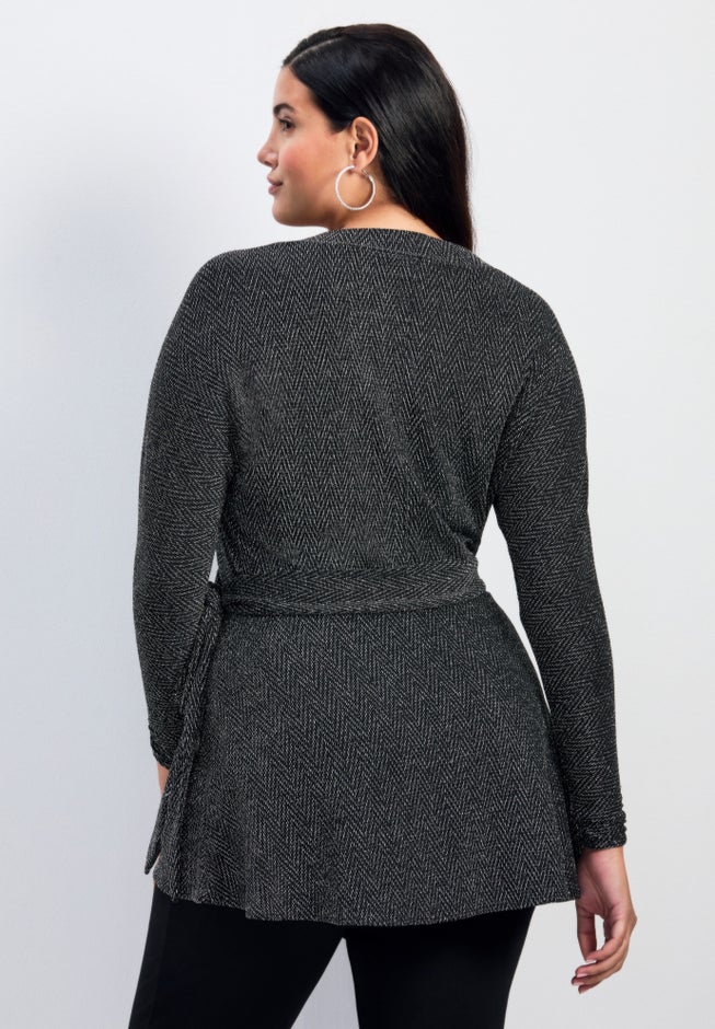 Glamour Sparkle Wrap Top image number 2