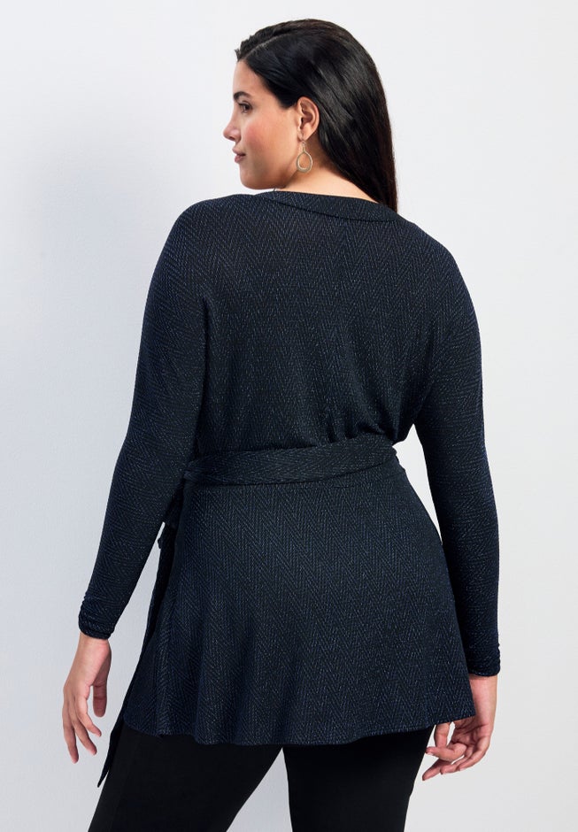 Glamour Sparkle Wrap Top image number 2