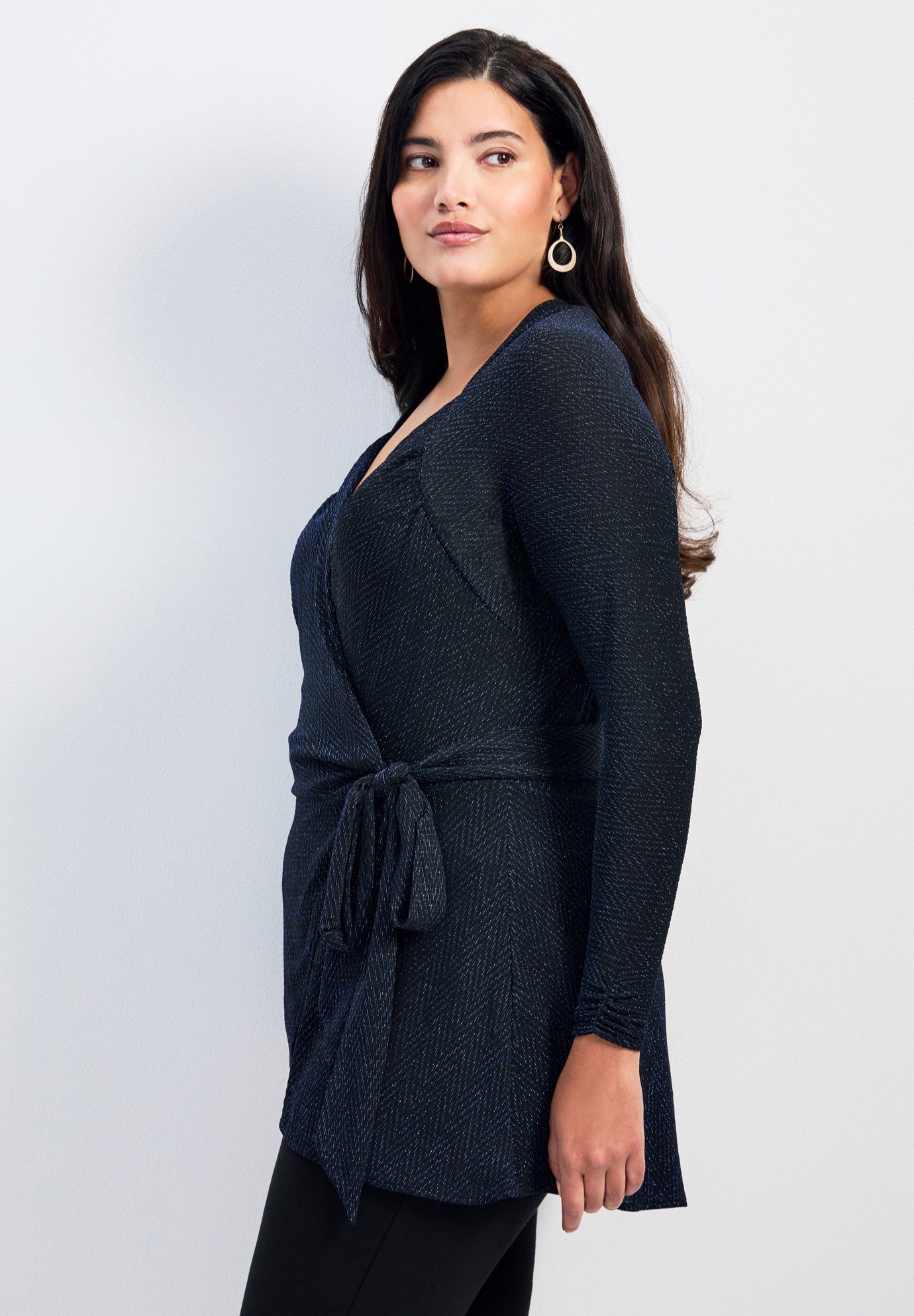 Glamour Sparkle Wrap Top image number 1