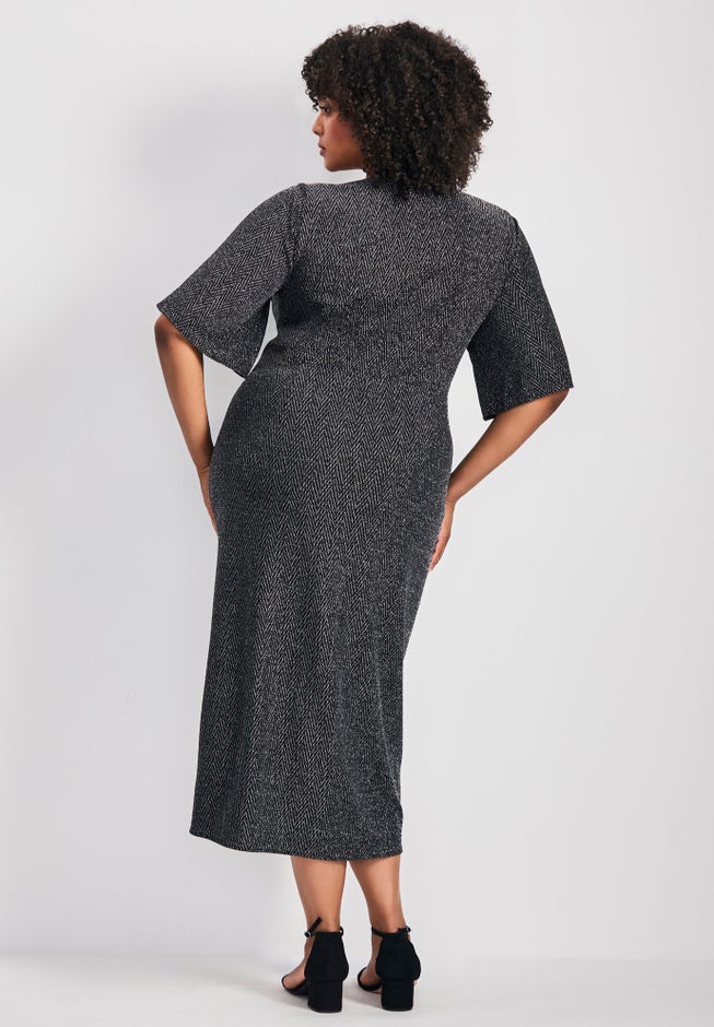Nala Metallic Mock Wrap Dress image number 3