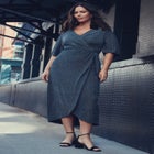 Nala Metallic Mock Wrap Dress image number null