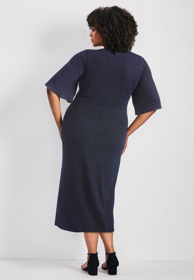 Nala Metallic Mock Wrap Dress image number 3