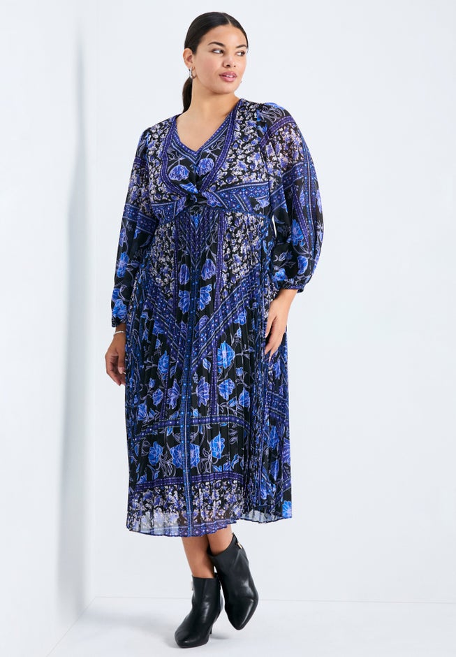 Harmony Twist Front Pleated Dress image number 1