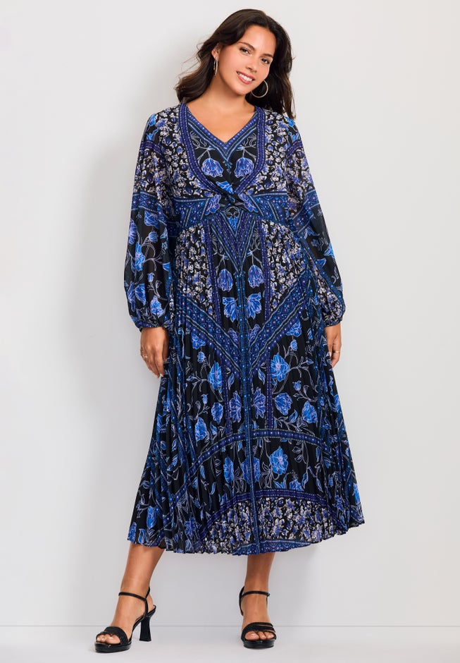 Harmony Twist Front Pleated Dress image number 0