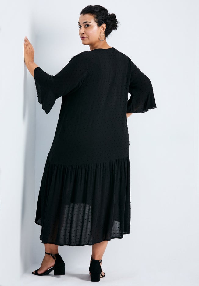 Vicki Textured Dobby Bell Sleeve Dress image number 2