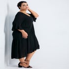 Vicki Textured Dobby Bell Sleeve Dress image number null