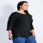 Sabrina Btn Dtl 3/4 Slv Top image number null