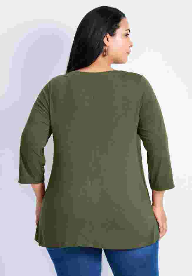 Sabrina Btn Dtl 3/4 Slv Top image number 2