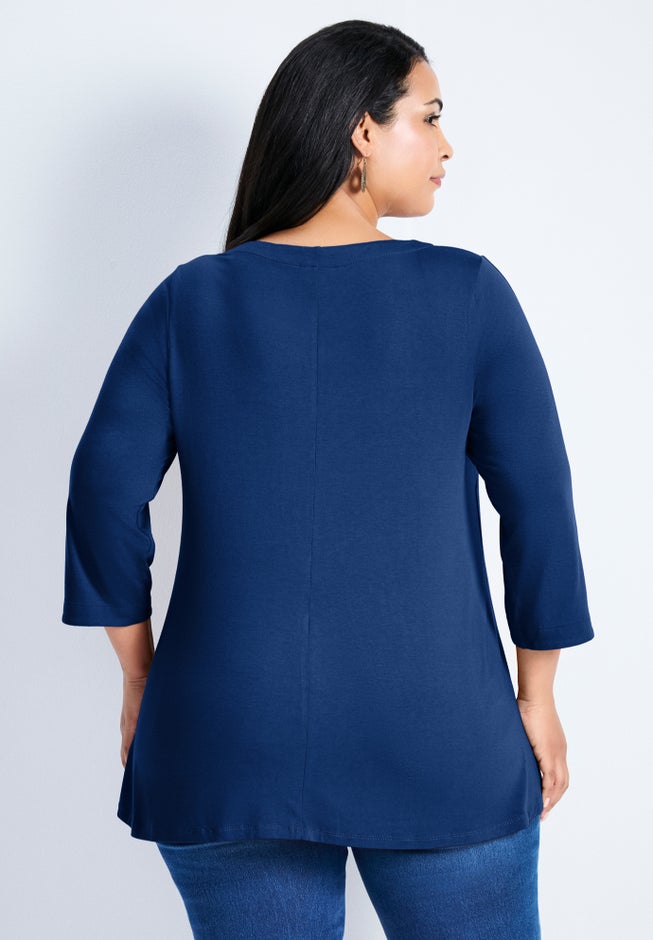 Sabrina Btn Dtl 3/4 Slv Top image number 2